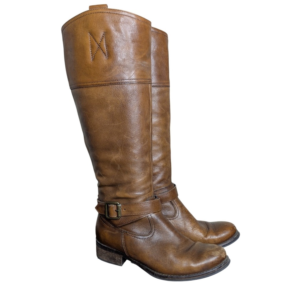 Aldo Size 36 or size 6 Brown Leather Knee Riding Boot Zipper Closure